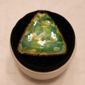 70s Green Enamal Triangle Pendant